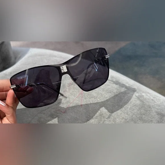 Givenchy Silver and Black 4G Sunglasses